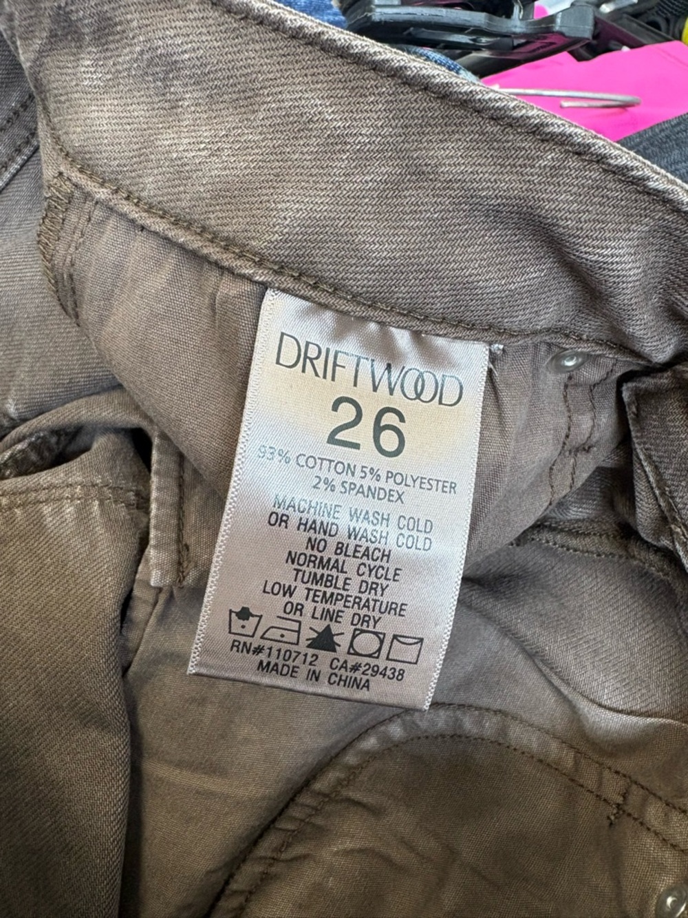 Driftwood Brown Embroidered Lace-Up Flare Jeans size 26 - Picture 6 of 6